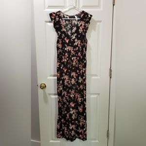 Black floral jumpsuit